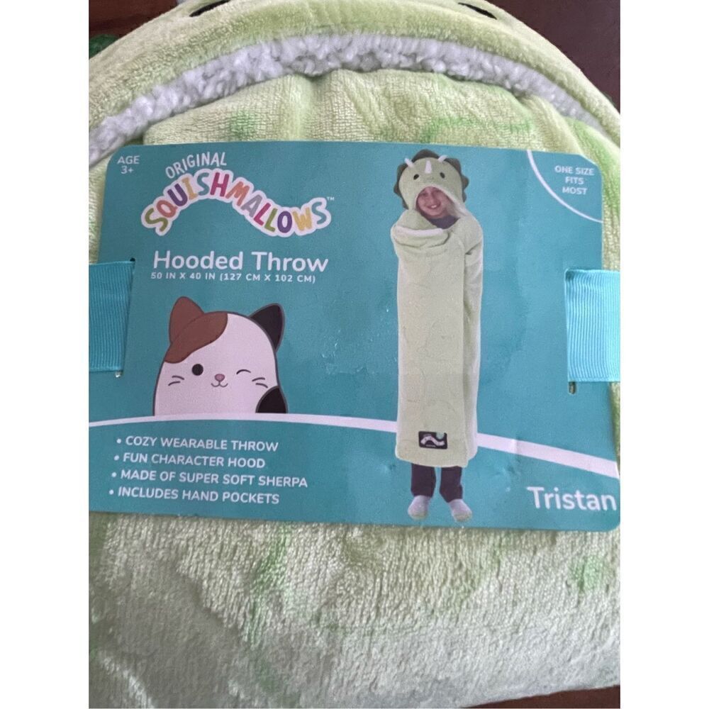 Squishmallows Dinosaur Hooded Throw Blanket - Picture 3 of 6